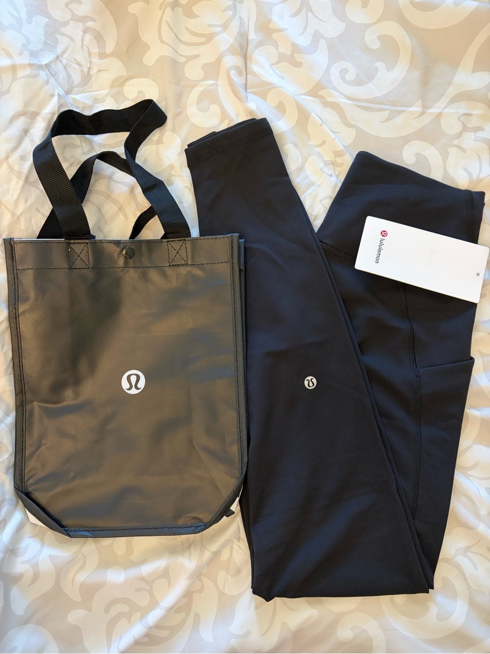 lululemon athletica Black High-Rise Leggings with Branded Tote